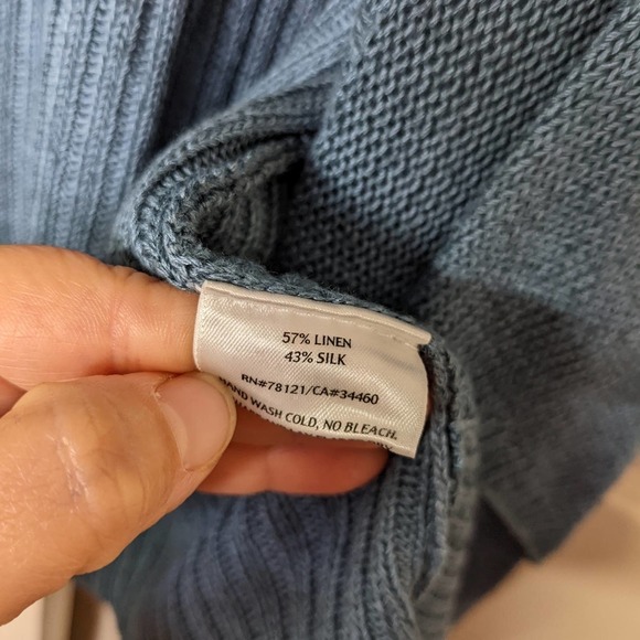 Eileen Fisher Blue Open Front Cardigan - Picture 5 of 9